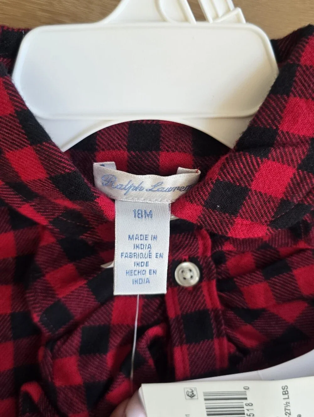 Ralph Lauren baby Polo Collection Plaid Twill Shirt & Jersey Legging Set 18 18m